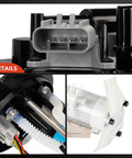 Close-up of Electric Fuel Pump Module With Sending Unit For Ford Ranger 2004 2005 2006 And Mazda B2300 B3000 2004 2005 2006 2.3L 3.0L 4.0L Gas Engines Direct Fit Replacement showing connector and tubes