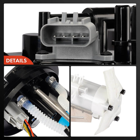 Close-up of Electric Fuel Pump Module With Sending Unit For Ford Ranger 2004 2005 2006 And Mazda B2300 B3000 2004 2005 2006 2.3L 3.0L 4.0L Gas Engines Direct Fit Replacement showing connector and tubes