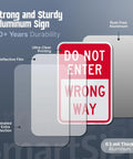 18 By 12 Inch Do Not Enter Wrong Way Aluminum Sign With 63 Mil Rustproof Metal And 3M Laminated Engineer Grade Reflective Material For Outdoor Parking And Traffic Red And White High Visibility Made In USA, red sign illustration