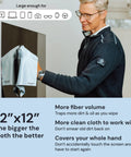 Blue microfiber cleaning cloth, 12x12 in, for screens and eyeglasses