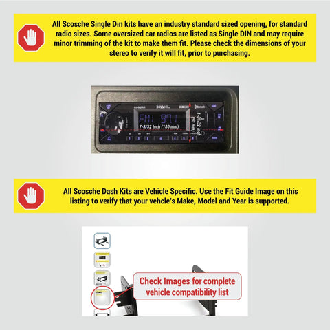 Front view of Single DIN Car Stereo Dash Kit for 1995 to 2005 GM full-size trucks and SUVs with non-amplified systems.