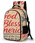 Patriotic USA Poster Print Backpack For Everyday Use, unisex, large capacity, durable polyester, breathable panels, padded straps.