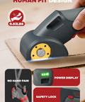 Cordless 4V Cutting Tool For Cardboard Fabric Leather And Carpet With 2000mAh Battery And Two Titanium Blades in use