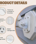 Easy Fit Mounting Block Kit For Vinyl Siding Half Inch Lap White Fits Four To Ten Inch Siding Durable ABS Construction With Paintable Surface No Fuss Simple DIY Mounting And Replacement Solution white ABS mounting block on vinyl siding with wire hole and drainage openings