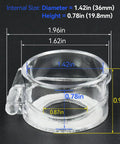 22mm Push Button Switch With Clear Protective Cover IP66 Waterproof showing dimensions and size in inches for installation
