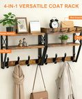 32-Inch Wall Mount Coat Rack With Shelf Must-Have 4-In-1 Key Holder Mail Organizer 12 Hooks Entryway Storage on wall