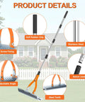 Thatch Rake Pro 19 Curved Steel Tines 15 Inch Lawn Dethatching Rake With Ergonomic Handle product features diagram