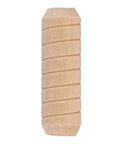 Spiral Grooved Hardwood Dowel Pins 5/8 Inch By 2 Inch-Untreated Natural Wood Joints For Furniture Building, close-up view.