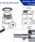 Diagram of a coupling in Half Inch Aluminum Flexible Conduit Kit 25 Feet With Four Couplings Two Elbows And Seven Straps
