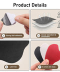 12 Piece Self Adhesive Inside Heel Pad For Shoe Heel Repair Patches Microfiber Leather Quick Fix For Sneaker Holes And Mesh Shoes Comfort Cushion Breathable Sweat Absorbing 3 Color Options shown in detail with self-adhesive and breathable layers