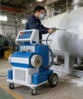 Top Tier Portable Polyurea And Polyurethane Spraying Machine For Efficient PU Foam Insulation Coating in use, wheeled and compact.