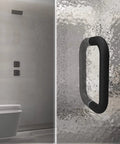 Back To Back Glass Shower Door Handle For 1/4 To 1/2 Inch Thick Glass, Matte Black 304 Stainless Steel, 3/4 Inch Diameter Pull in bathroom