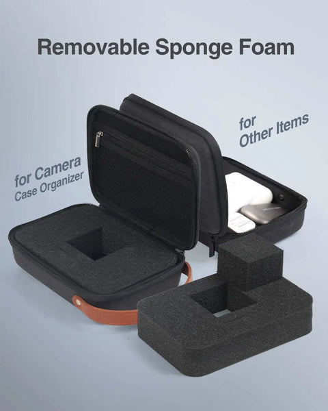 Heavy Duty Hard Eva Case With Removable Soft Foam For Kickass Shockproof Camera And Drone Storage Featuring Crush Resistant Oxford Exterior And Road Ready Travel Shield showing removable sponge foam organizer.
