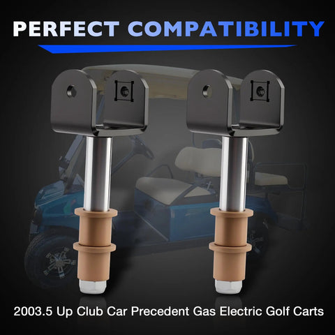 Front End King Pins Repair Kit for 2003.5 Up Precedent Gas and Electric Golf Carts with bushings, shown against cart background