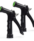 2 Pack Full Size Pistol Grip Hose Nozzles With Adjustable Spray For Lawn And Garden, Pet Bath, Car Wash And Cleaning, High Pressure Water Flow, All Metal Build Thats Rust Resistant And Built To Last