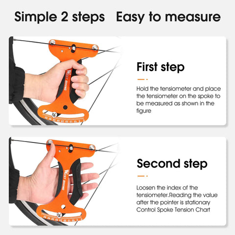 Must Have Pro Grade Aluminum Spoke Tension Meter For Bikes used in two-step process for precise wire tension adjustment