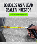 CO2 Powered AC Drain Line Cleaner Tool And Leak Sealer Injector being used with reinforced metal gun and adapter