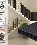 Legit Top Shelf Black Wrought Iron Handrails Built Tough For Steps And Decks in a modern staircase setting.