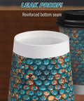 Hella Sturdy Double Wall Paper Coffee Cups With Leak Proof Lids 100 Pack 12 Oz featuring a reinforced bottom seam and textured design.