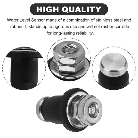 Close-up of RV Water Tank Sensor Kit probe showing stainless steel and rubber durability.