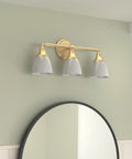 Dope Devonshire Style Bath Vanity Wall Sconce Lighting 3 Light Adjustable Up Or Down Frosted Glass Brushed Bronze