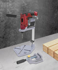 Beefy Sturdy Drill Press Adapter Stand For Floor Or Table Use Universal Bench Clamp with Aluminum Base and Large Footprint