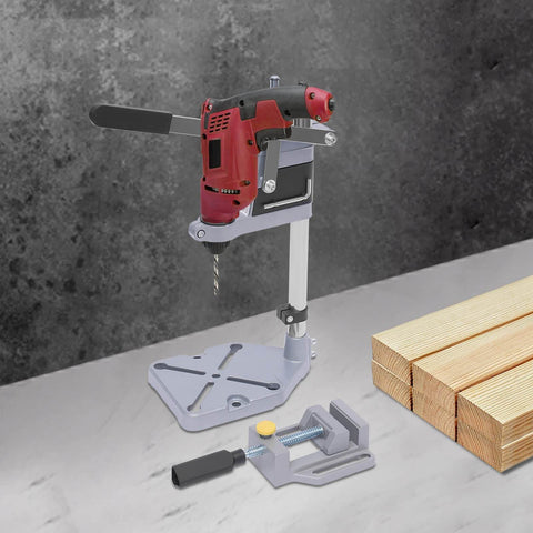 Beefy Sturdy Drill Press Adapter Stand For Floor Or Table Use Universal Bench Clamp with Aluminum Base and Large Footprint