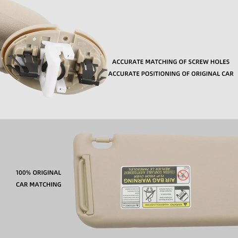 Front Right Passenger Side Sun Visor With Vanity Light For Toyota RAV4 2006 2013 Beige Replacement Part 74320 42501 A1