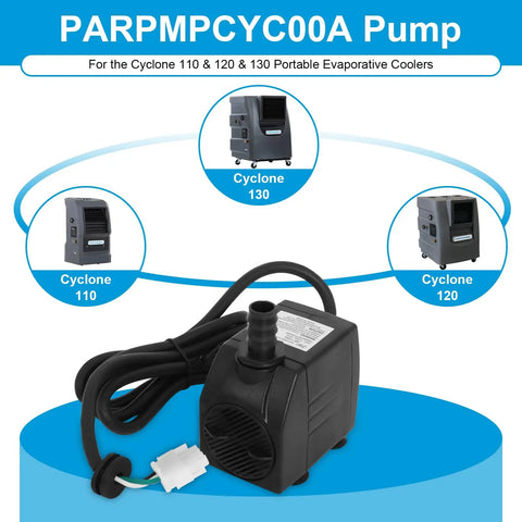 Replacement Water Pump For Cyclone 110 120 And 130 Portable Evaporative Coolers Durable ABS housings with connectors