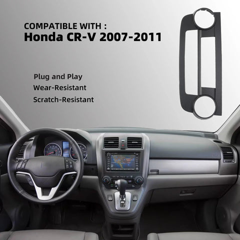 Black plastic AC control panel center dash vent trim bezel for Honda CR-V 2007–2011 (manual A/C)