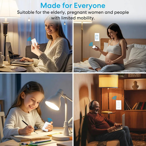 Wireless Wall Switch Remote Outlet Three Pack With 656 Ft Range No Wiring Needed Control in different home settings
