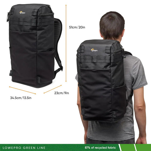 ProTactic Lite BP 250 AW III Laptop Backpack With Top And Side Access For A 16 Inch Laptop shown worn by person, 30L size