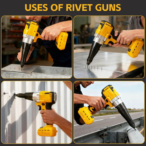 Heavy Duty Cordless Rivet Gun Compatible With DeWalt 20V Battery Tool Only used for metal auto body work on steel sheets.