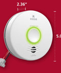 Top Shelf Smart Smoke Detector Delivering Wifi Connectivity Alexa Integration Hardwired Design With Battery Backup Voice And App Alerts showing dimensions and design features.