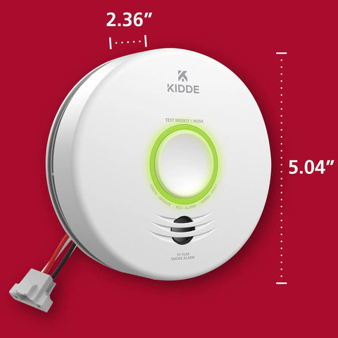 Top Shelf Smart Smoke Detector Delivering Wifi Connectivity Alexa Integration Hardwired Design With Battery Backup Voice And App Alerts showing dimensions and design features.