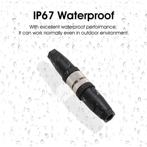 2-Pack M12 5-Pin Female A Code Circular Aviation Plug Waterproof IP67 Sensor Connector 60V 4A Straight Cable Adapter