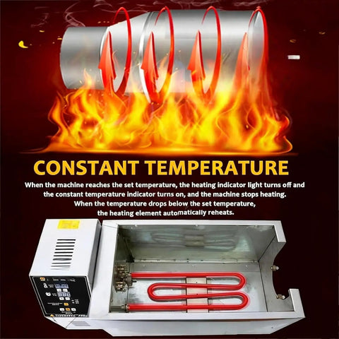 Heavy Hitter Electric Coffee Roaster With Snappy Heat Stainless Steel Chamber showing internal heating elements and temperature control features.