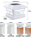 Solar Post Cap Lights Outdoor 8 LED Two Color Modes Warm White Cool White for 4x4 5x5 6x6 Posts with seagull shape