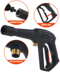 Pressure Washer Gun Replacement With Extension Wand Kit For Electric Washers showcasing fittings and safety lock features