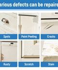 Image showing spots, paint peeling, cracks, rust, scratch, and stain repair with Biscuit Colored Touch Up Paint Pen High Gloss Multi Surface Acrylic Scratch Repair For Appliances Metal Walls Cabinets Wood Doors Furniture Enamel 1.5 Fl Oz.