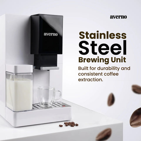 Top Shelf Fully Automatic Espresso Machine With Built In Grinder And Dual Milk Frother For Smooth Bean To Cup Coffee Drinks Without Stepping Outside Your Door, featuring stainless steel brewing unit and milk container.