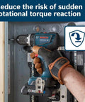 Rock Solid 1/2 Inch Hammer Drill Driver Kit Brushless Motor in use, showing kickback control and a CORE18V battery.