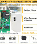 Top Travel Trailer Water Heater Repair Kit With Control Board Thermo Assemblies Electrode And Rocker Component For 12V Systems Fix Startup And Temp Glitches Fast - Ignition control circuit board with components.