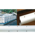 Built Tough C Shape Dock Bumper White 6 Ft Marine Edge Guard protecting posts and hulls with screw mount on dock, showing installation.