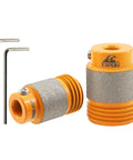 Two Piece Diamond Grinder Bits For Stained Glass Three Quarters Inch And One Inch Core Vacuum Brazed Steel Matrix