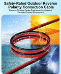 Coiled Solar Panel Connector To SAE Adapter Cable 1FT 10AWG With Fuse And Polarity Reversal, outdoor use illustration