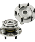 Front Wheel Bearing And Hub Assembly Pair For Toyota Tacoma 2005 Through 2021 4WD And 2003 Through 2021 4Runner Plus 2010 Through 2021 GX460 2007 Through 2014 FJ Cruiser 2003 Through 2009 GX470 Built To Fit 515201 Wheel Bearing And Hub displaying front and side view