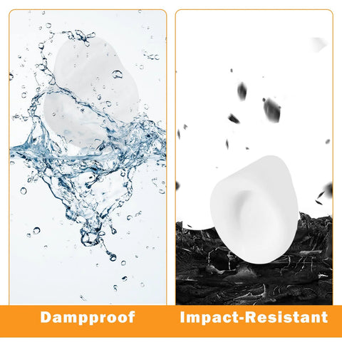 50 Pack White Silicone Door Hole Plugs in water and impact-resistant test, perfect for Entry Door Frames, fits 5/16 and 1/4 inch screw holes.