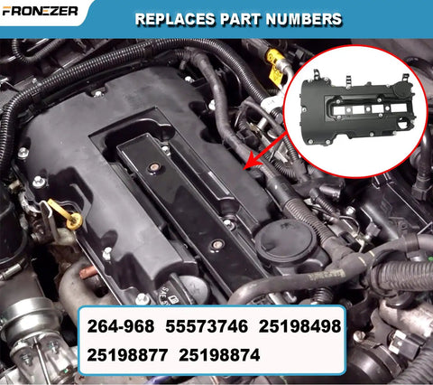 Valve Cover Assembly With Gaskets Bolts And Oil Filler Cap Compatible With 2011 2020 Chevy Cruze Sonic Trax Volt Cadillac ELR Buick Encore 1.4L Turbo Replacement Kit installed in engine