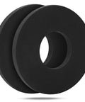 Front view of two black 5.7-inch motor gaskets (foam discs) with central holes, 2-pack